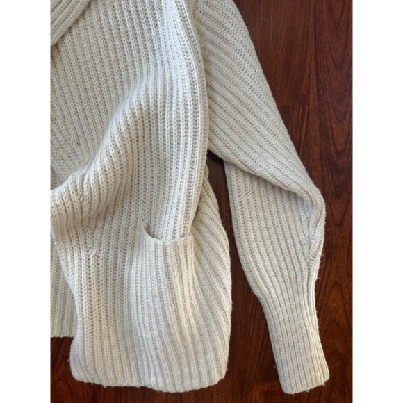 Women's M.M. LaFleur Cream Ribbed Knit Cardigan XS/S - Picture 5 of 6